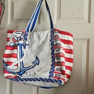 Brighton Red and Blue Anchor Tote
